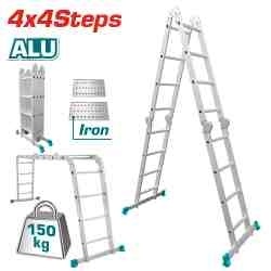 Многофукциональная алюминевая лестница 4*4 ступеней THLAD04441